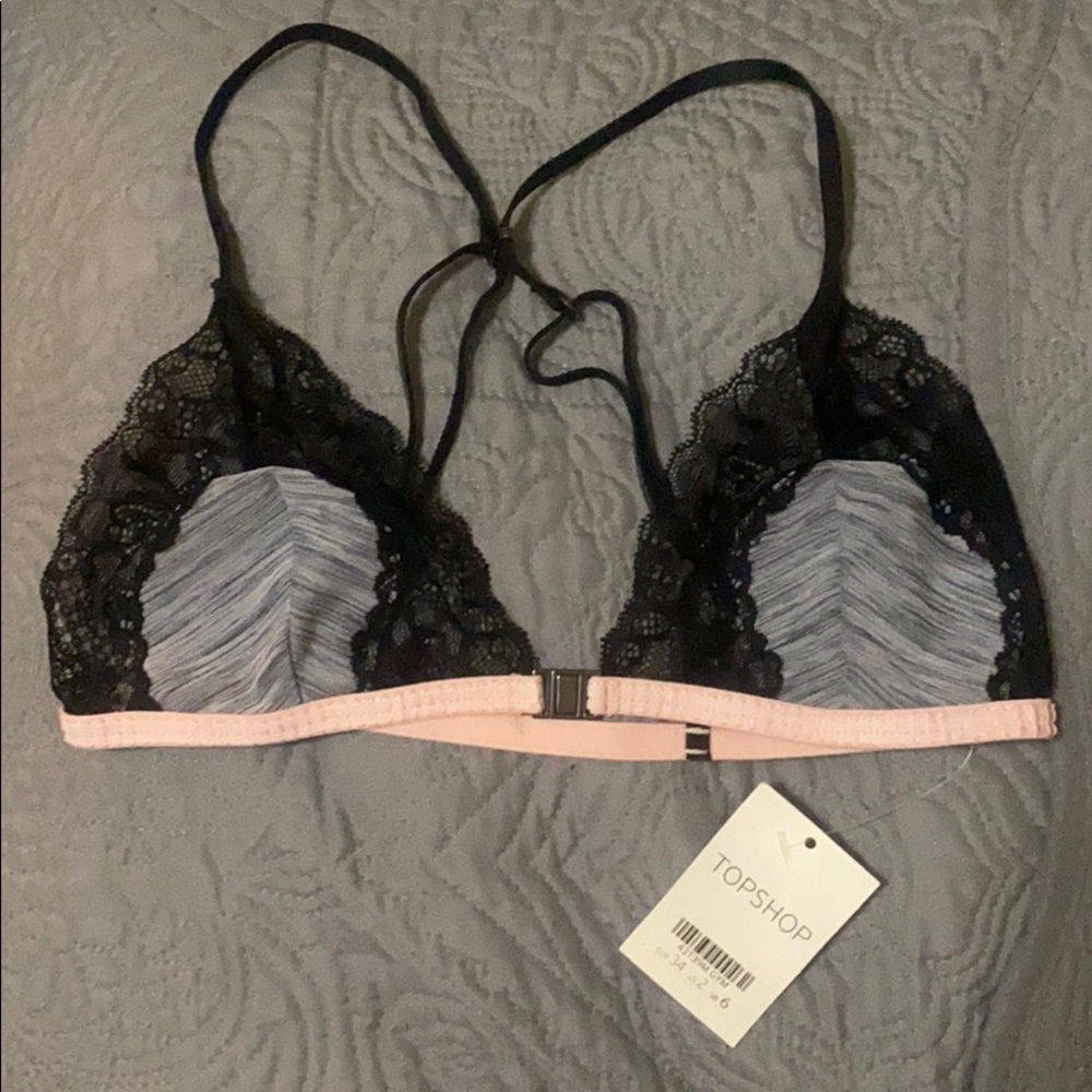 Topshop NWT Bralette (pink, grey, black)
